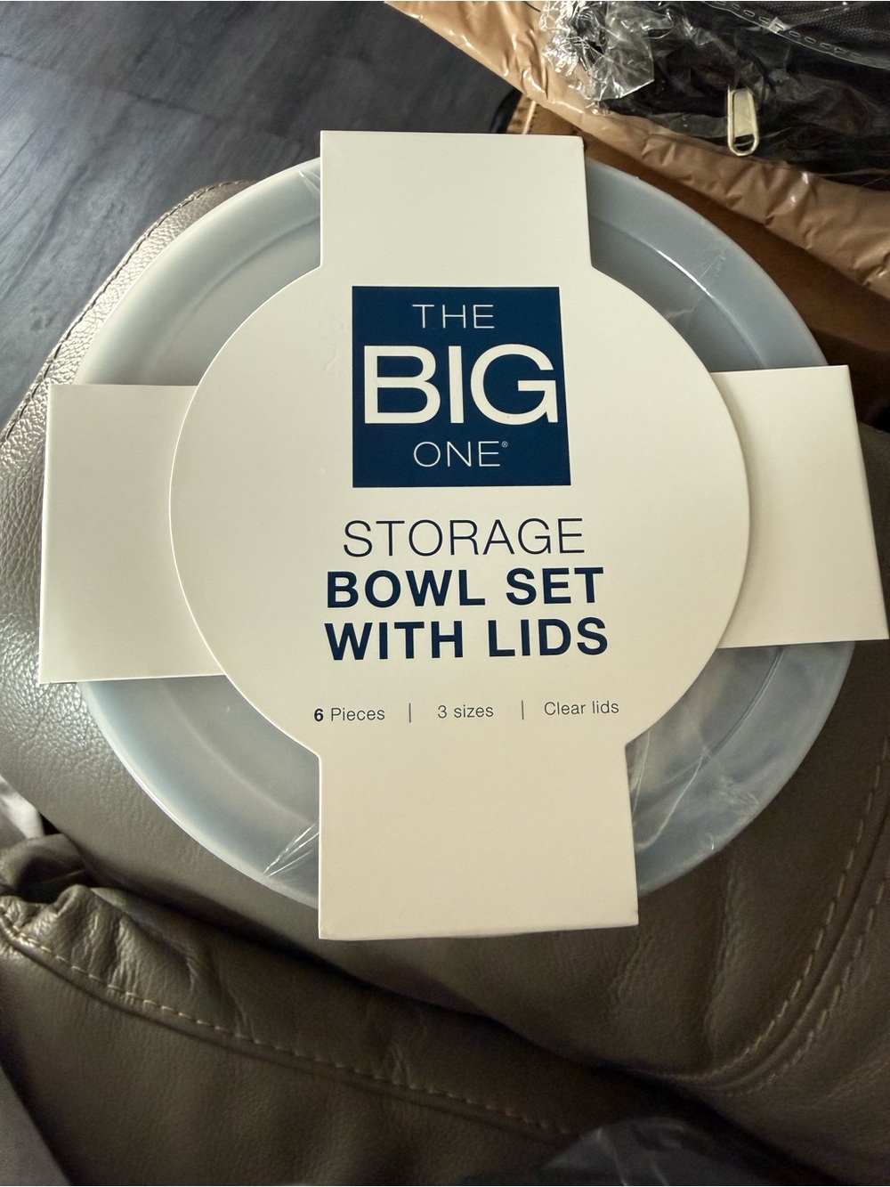 The Big One White Storage Bowl Set with Clear Lids. Set of 3